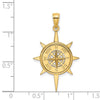 14K Star Frame with Nautical Compass Center Charm