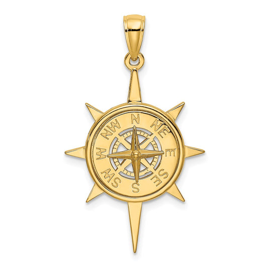 Gold Polished Compass Pendants