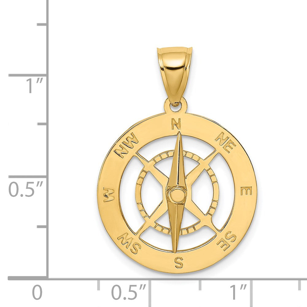 Gold Polished Compass Pendants