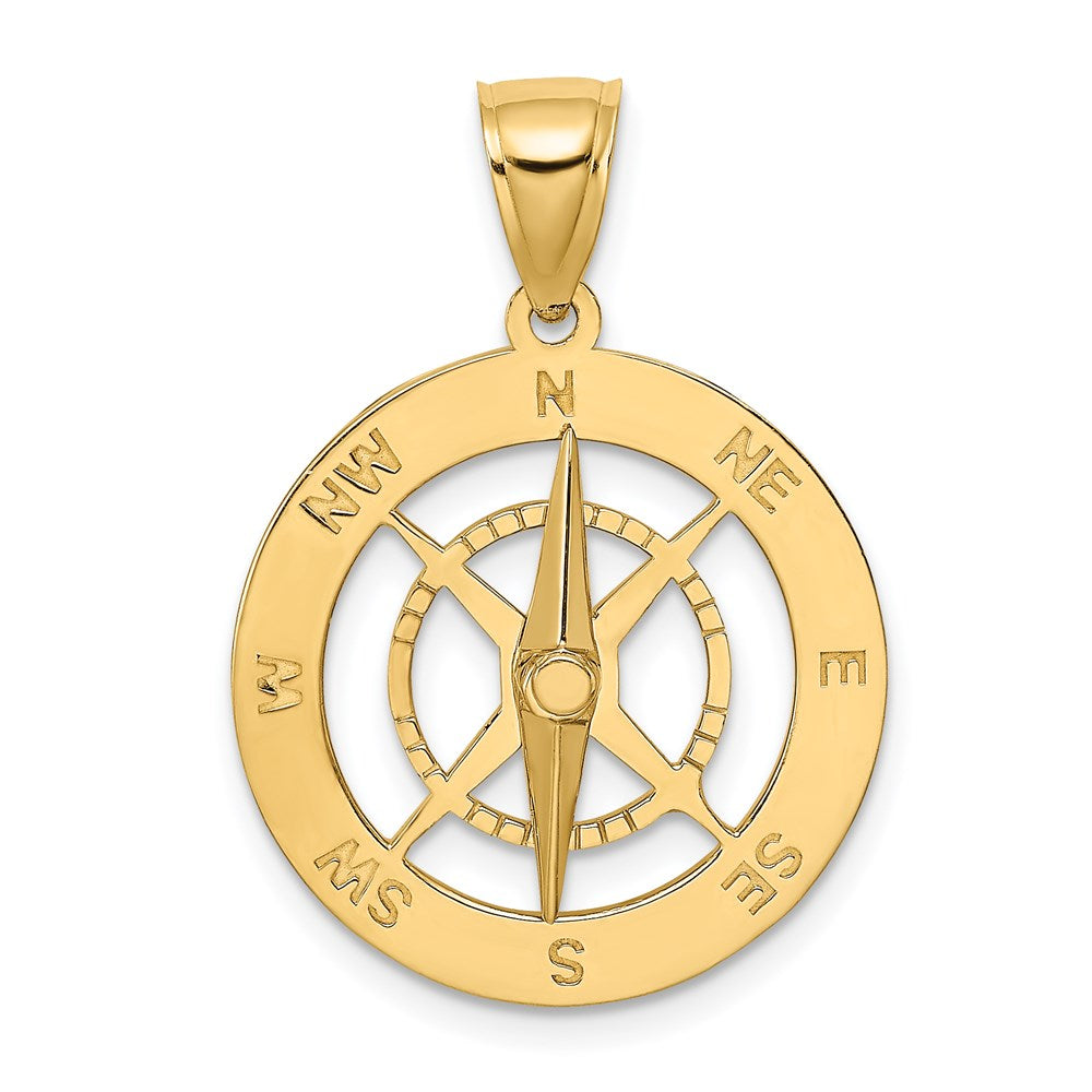 Gold Polished Compass Pendants