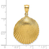 14K Textured Scallop Shell Charm