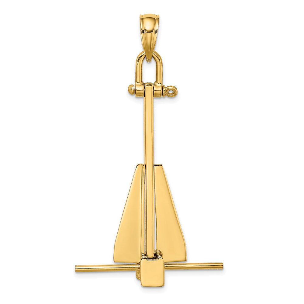 Gold Polished T-bar Anchor Pendants