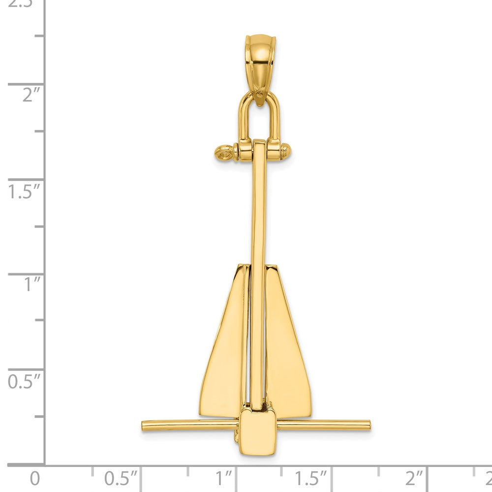 Gold Polished T-bar Anchor Pendants