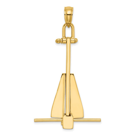 Gold Polished T-bar Anchor Pendants