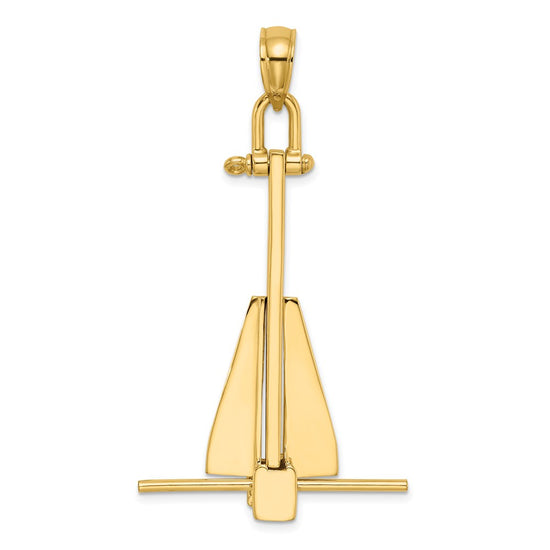 Gold Polished T-bar Anchor Pendants