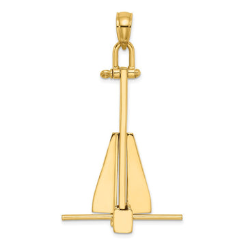 Gold Polished T-bar Anchor Pendants
