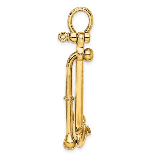 Gold Polished Anchor Pendants