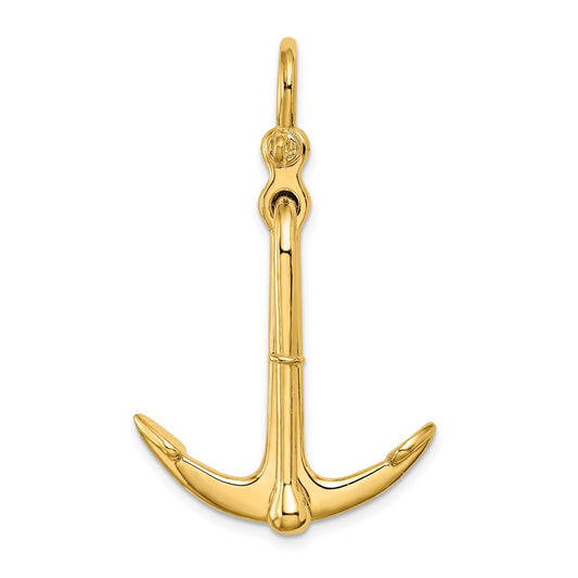Gold Polished Anchor Pendants
