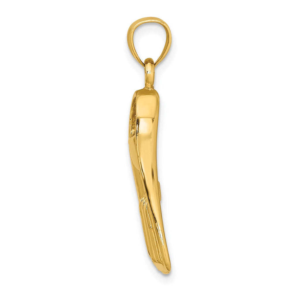 Gold Polished Scuba Flipper Pendants