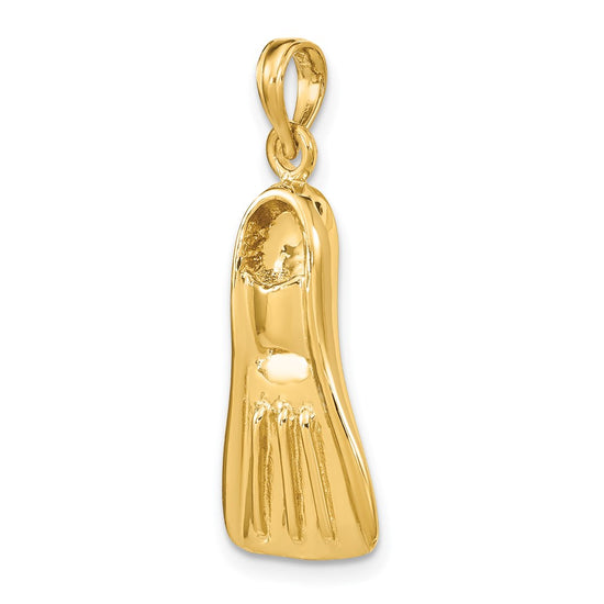 Gold Polished Scuba Flipper Pendants