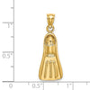 Gold Polished Scuba Flipper Pendants