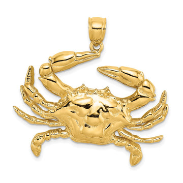 14K Large Blue Crab Charm