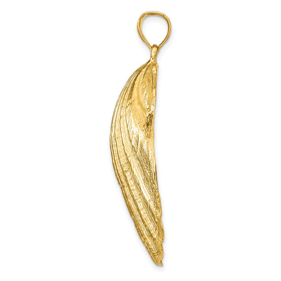 14k Large Scallop Shell Pendant