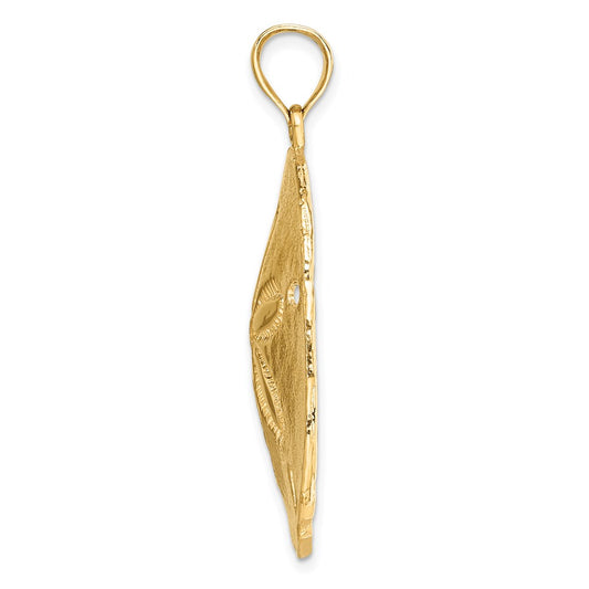 14K Large Polished Sand Dollar Pendant