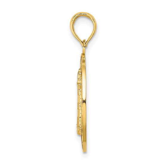 14K HILTON HEAD Lighthouse Round Charm