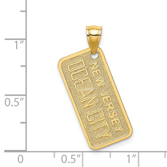 14K Textured NEW JERSEY OCEAN CITY License Plate Charm