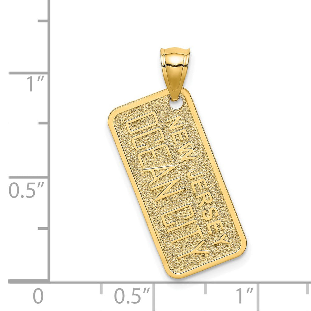 14K Textured NEW JERSEY OCEAN CITY License Plate Charm