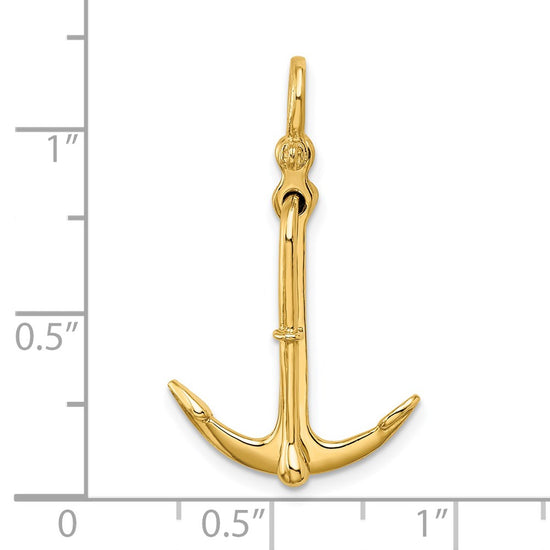 Gold Polished Anchor Pendants