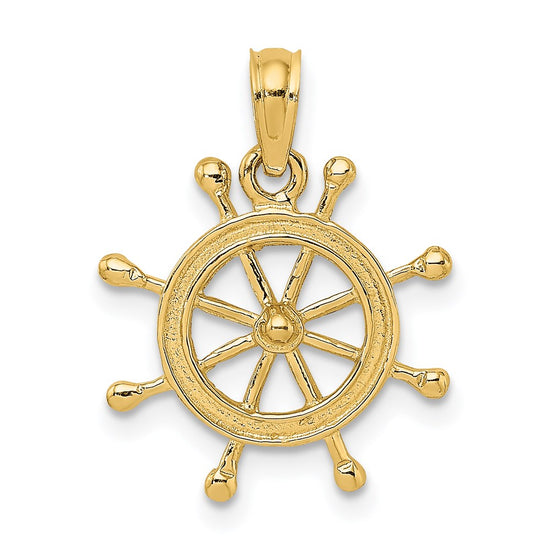 Gold Polished Ship Wheel Pendants