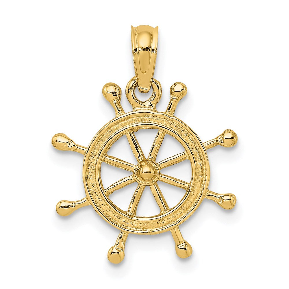 Gold Polished Ship Wheel Pendants