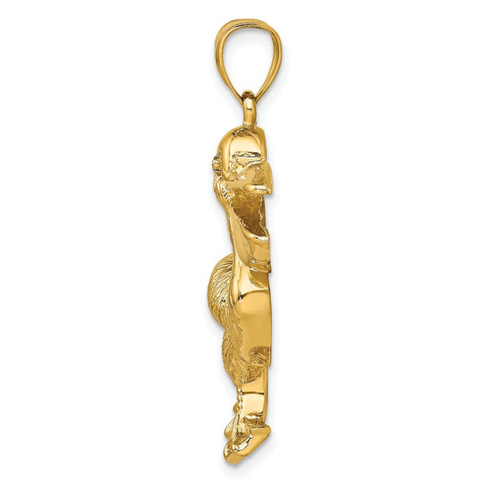 14K Large Textured Pelican Charm