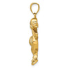14K Large Textured Pelican Charm