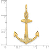14K 3-D Textured Anchor Charm