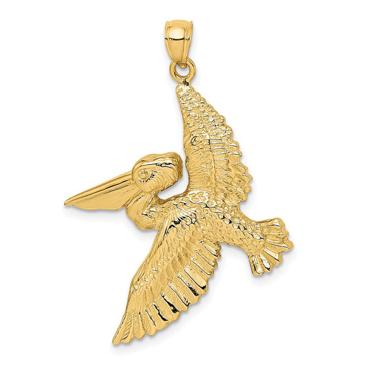 Gold Polished Pelican Pendants