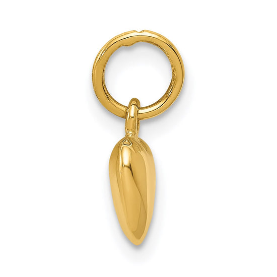 Gold 3D Puff Heart Charms