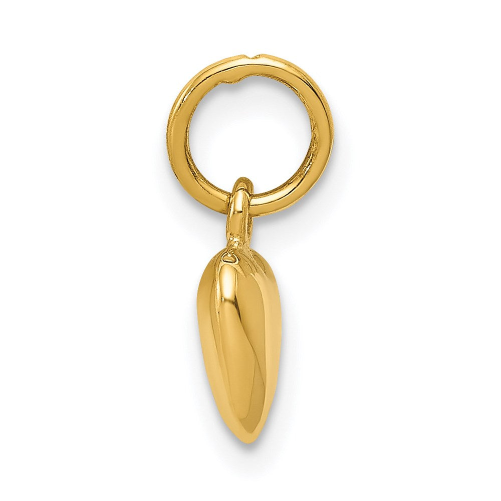 Gold 3D Puff Heart Charms