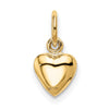 Gold 3D Puff Heart Charms