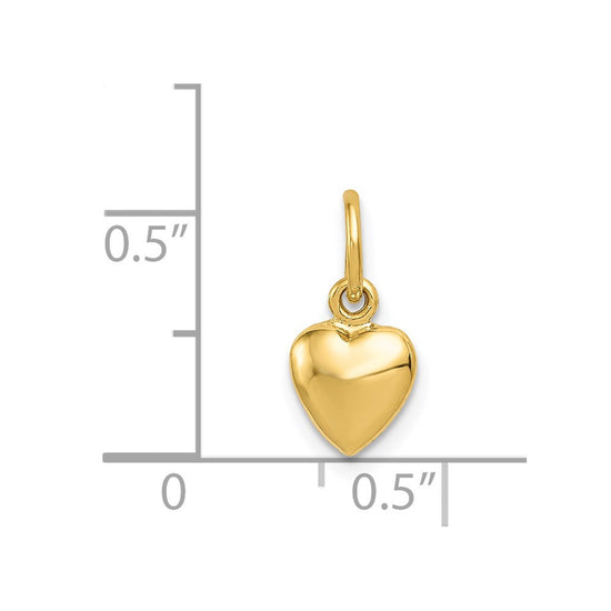 Gold 3D Puff Heart Charms