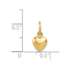 Gold 3D Puff Heart Charms