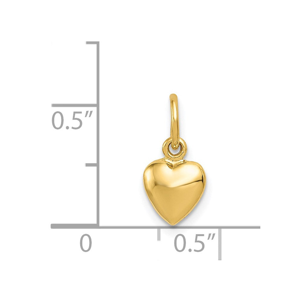 Gold 3D Puff Heart Charms