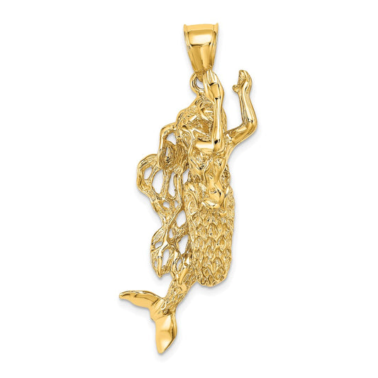 Gold Polished Mermaid Pendants