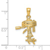 14K 3-D Boat Engine with Moveable Propeller Charm