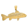 14K Large 3-D Red Fish Charm