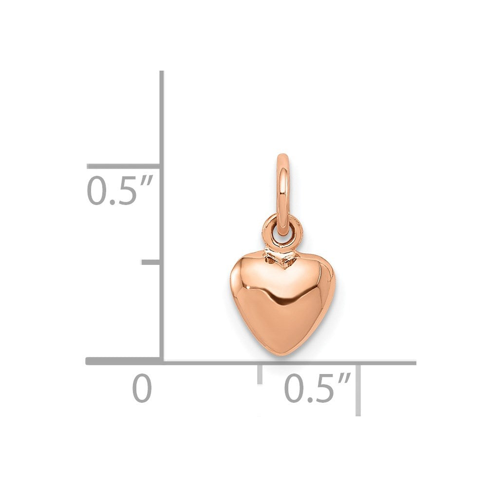 Gold 3D Puff Heart Charms