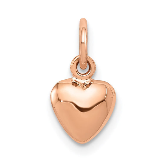 Gold 3D Puff Heart Charms