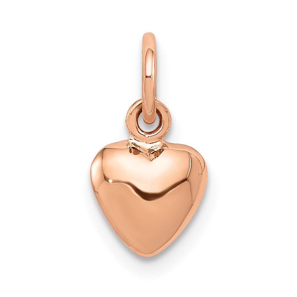 Gold 3D Puff Heart Charms