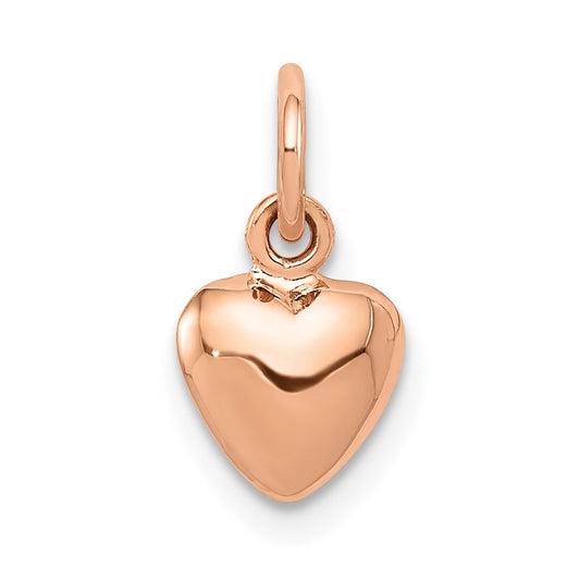 Gold 3D Puff Heart Charms