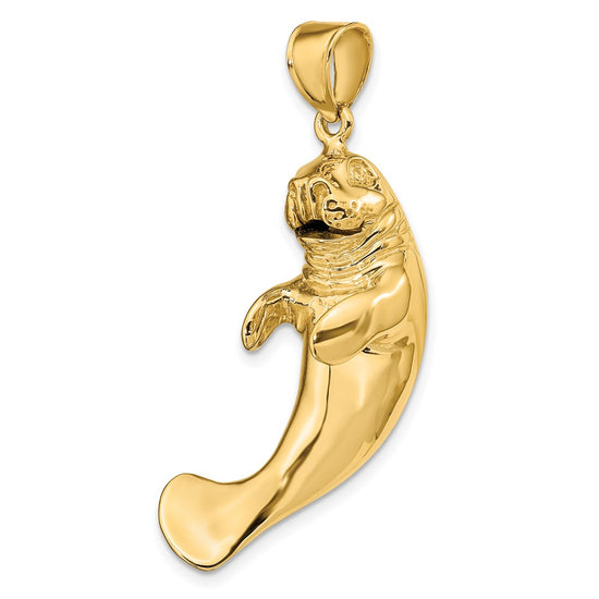 Gold Polished Manatee Pendants