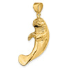 Gold Polished Manatee Pendants