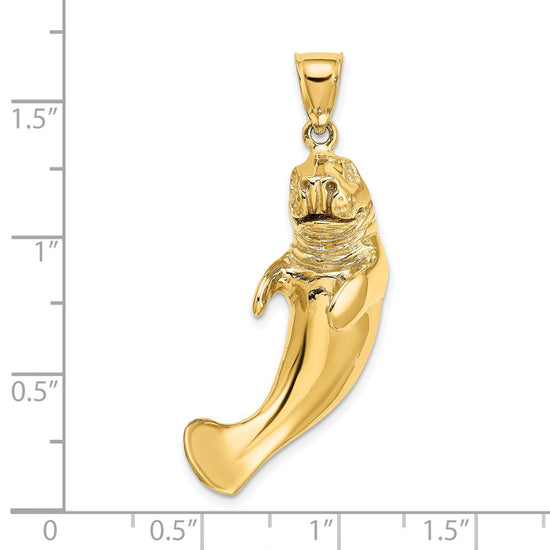 Gold Polished Manatee Pendants