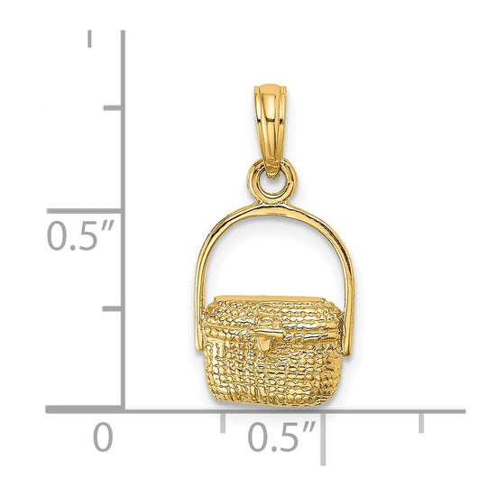 Gold Polished Basket Pendants