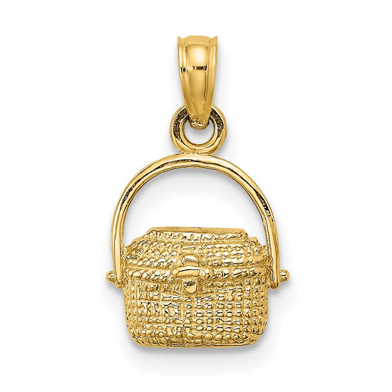 Gold Polished Basket Pendants