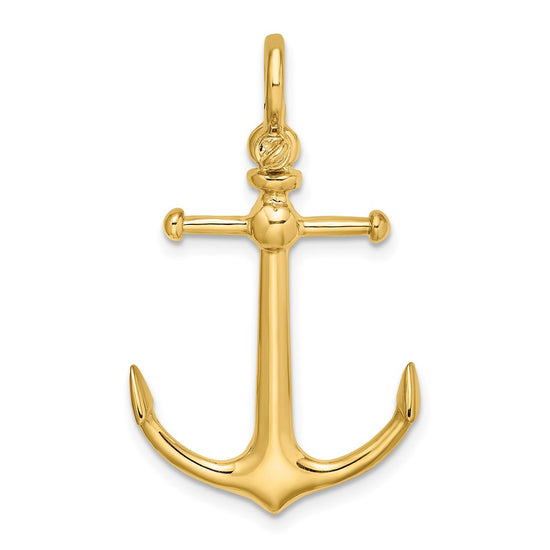 Gold Polished Anchor Pendants