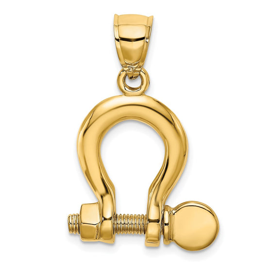 Gold Polished Shackle Link Pendant