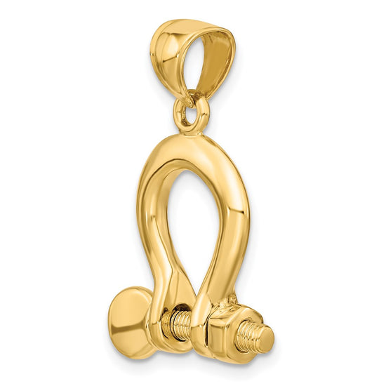 Gold Polished Shackle Link Pendant