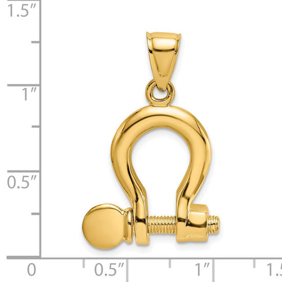 Gold Polished Shackle Link Pendant